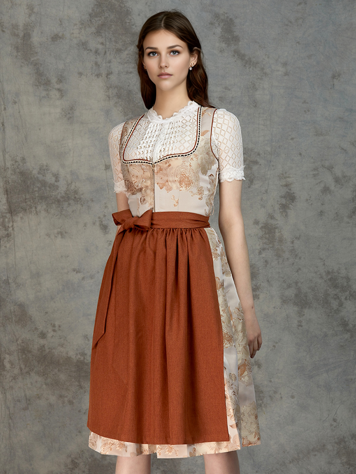 Dirndl in Braun und Grün