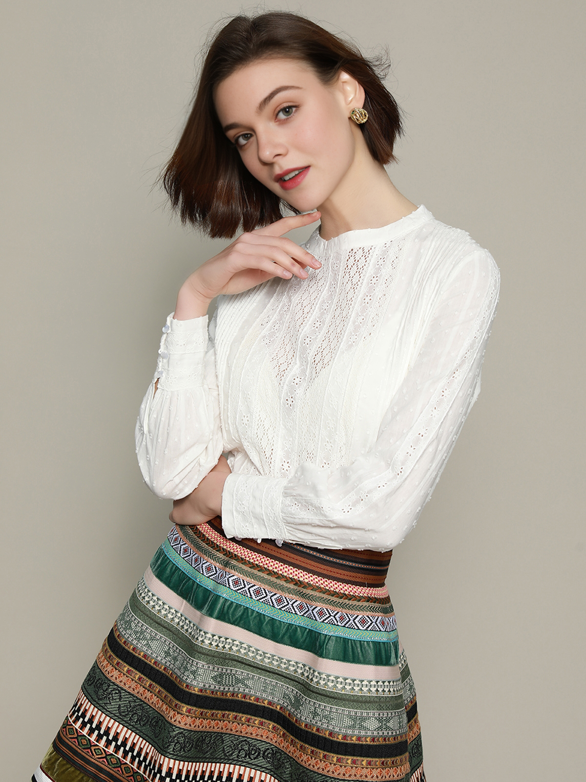 Dirndl-Bluse in Weiß