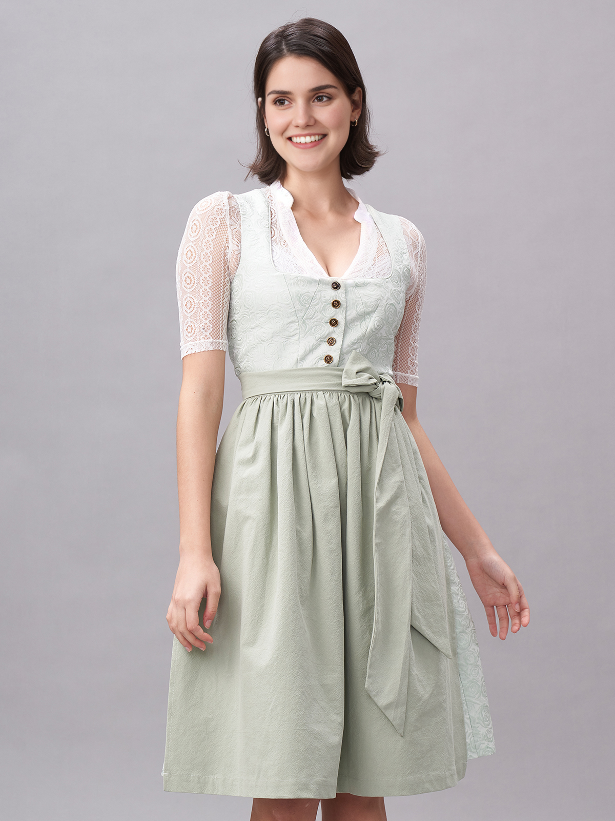 Samt Dirndl in Grün
