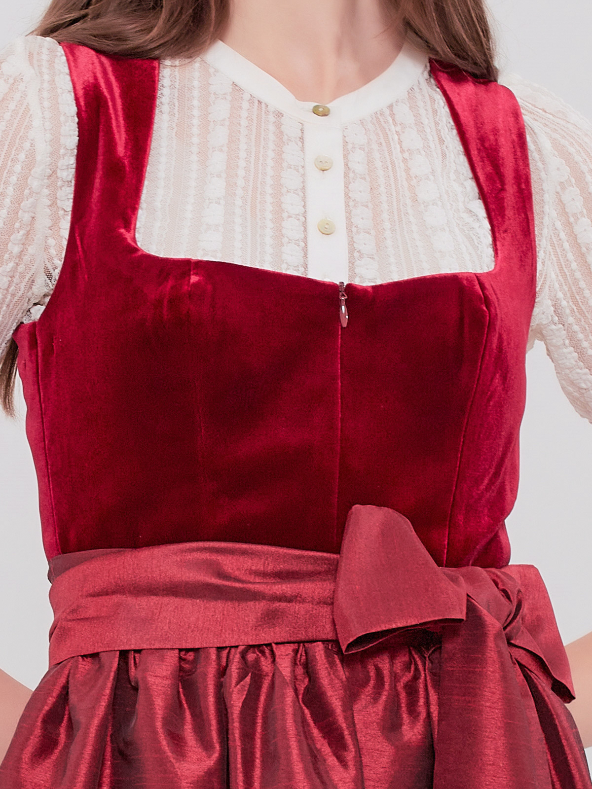 Dirndl mit Reißverschluss vorne in Rot