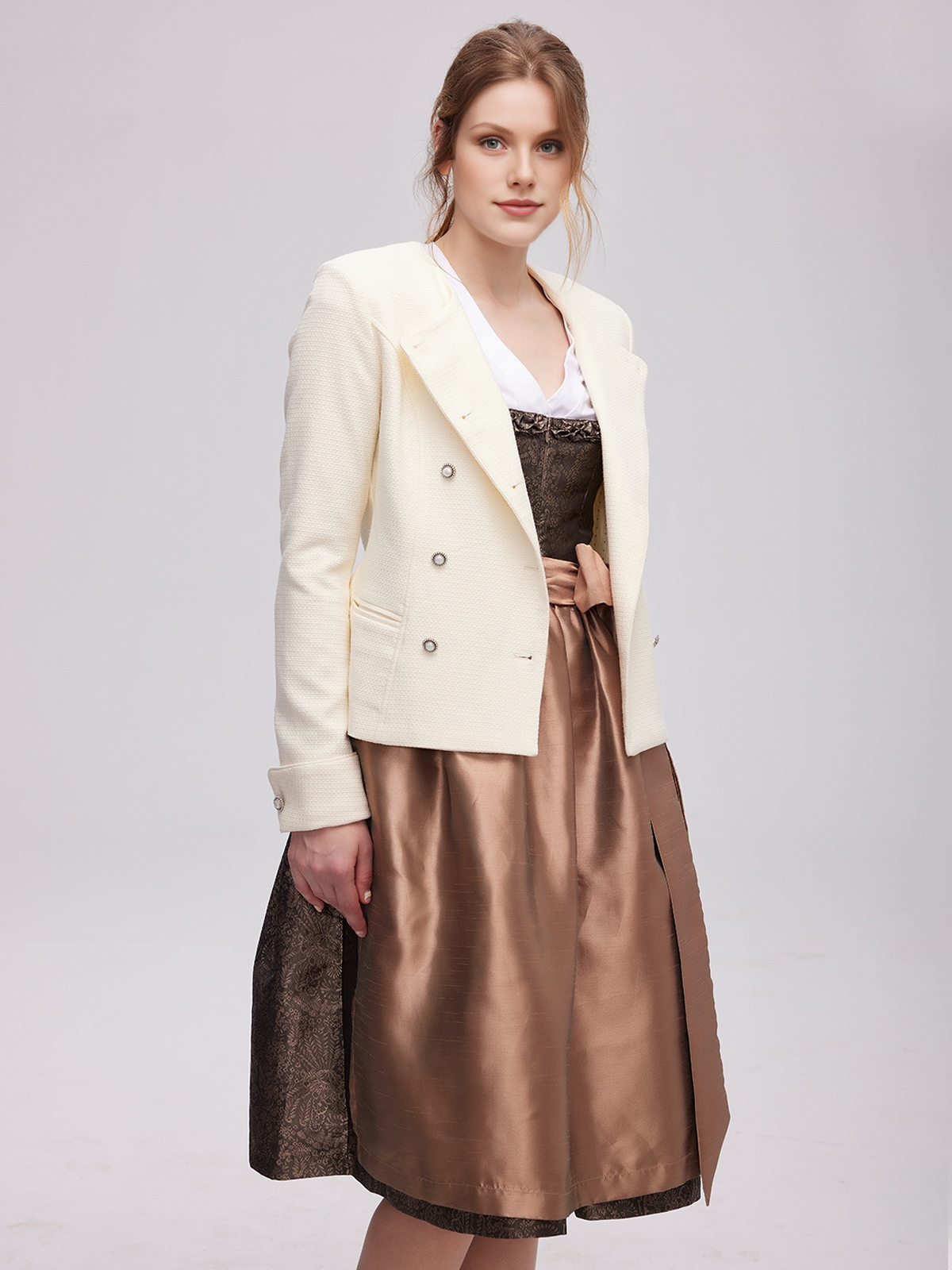 Dirndl Grün mit weißer Bluse